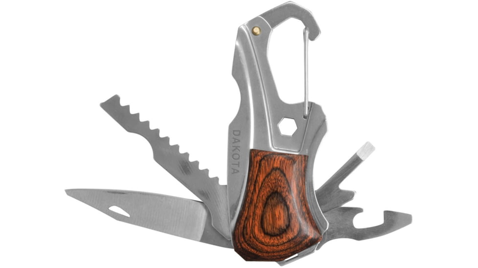 Dakota Multi Tool Wood, 3.5in Closed, Brown Wood Handle, Brown, 91162