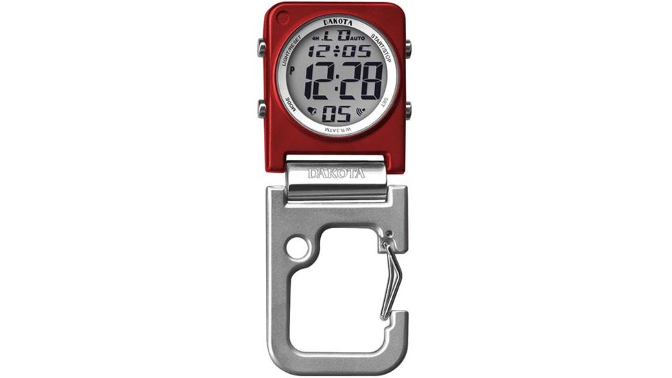 Dakota Watches Digital Square Clip Clock, Red, 3091-8