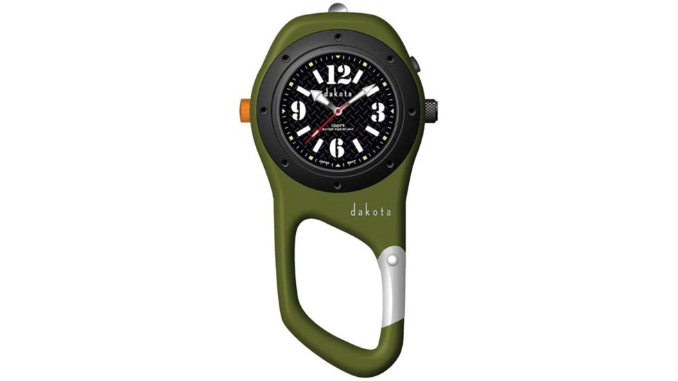 Dakota Watches Military Mini Clip, Black Dial, Green Case 3824-8