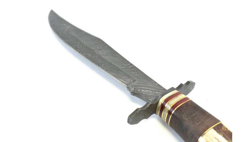 Damascus Crown Stag Hunter Fixed Knife DM1042