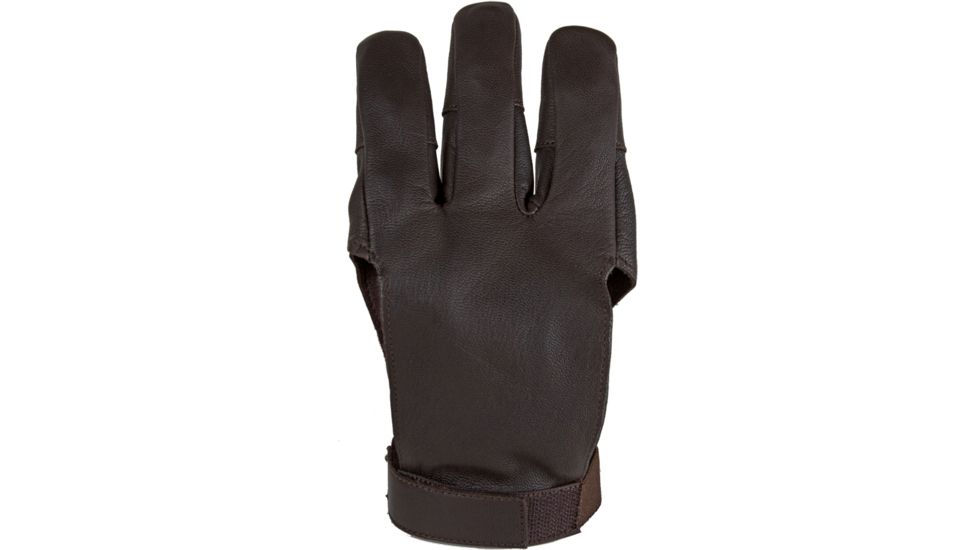 Damascus Protective Gear DWC Archery Shooting Glove, Three Finger Design Fits Either Hand, Velcro Strap, Small, Brown, Brown, Small DWCSM