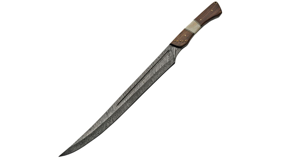 Damascus Small Sword Damascus, 22in Overall, 15in Damascus Steel Blade, Walnut And Bone Handle, DM-5017