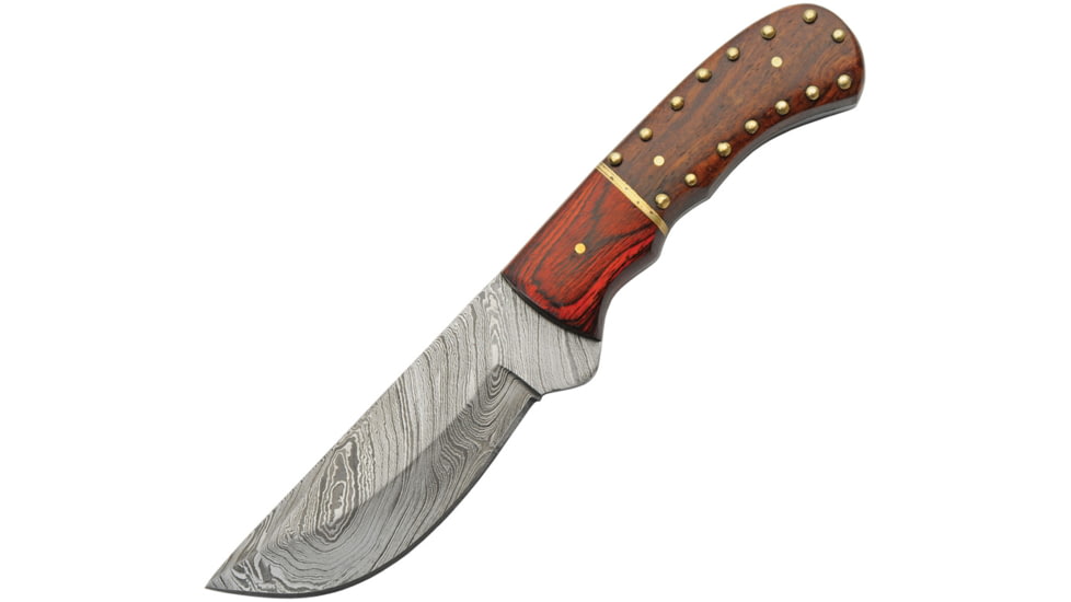 Damascus Studded Wood Skinner