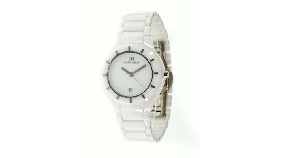 Danish Design Iv62q886 Ceramic Watch - White Ceramic Band, Pol Ceramic Case, White Face, Black Hands