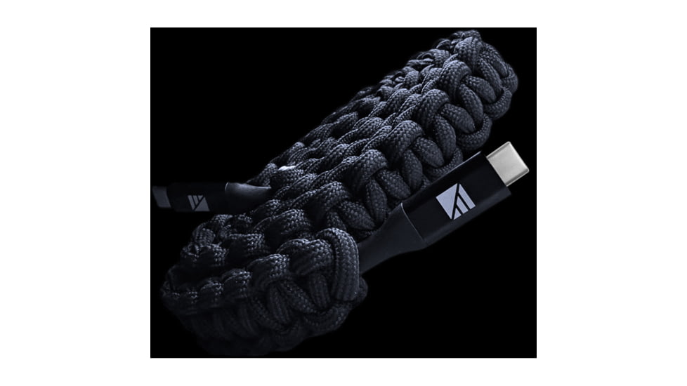 Dark Energy USB C to C Paracord Cable, Black, IND-CCC03BKBK