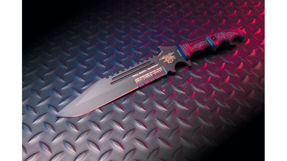Dark Operations Knives Paul Basal "Shadow" Navy Seal Combat Fixed Blade w/ Sheath, TICN Finish, Black DOH114