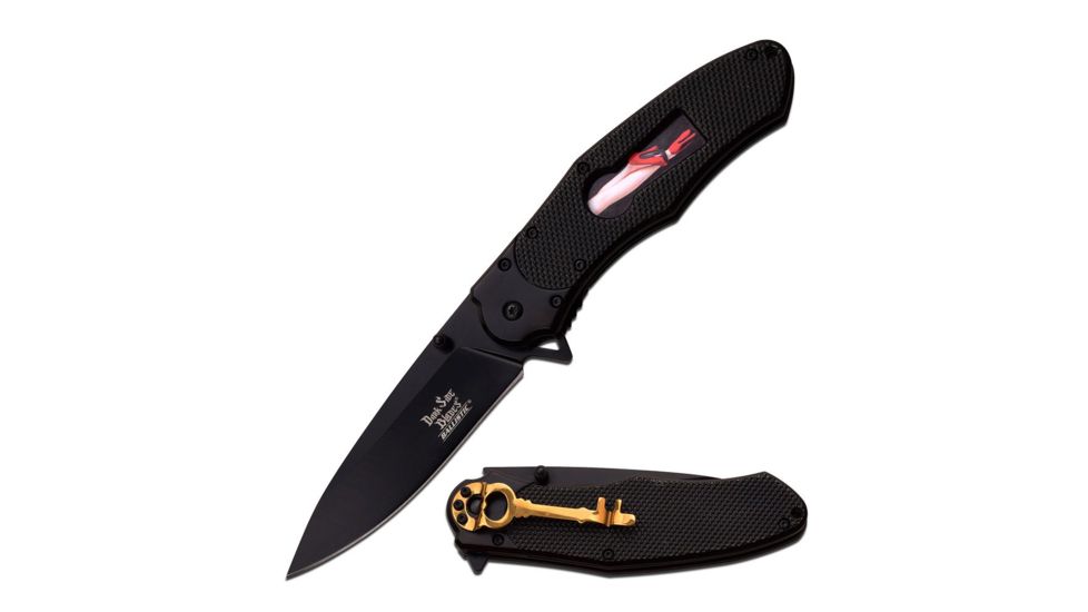 Dark Side Blades Folding Blade, 3.75in, Stainless Steel Blade, Handle DS-A050BL