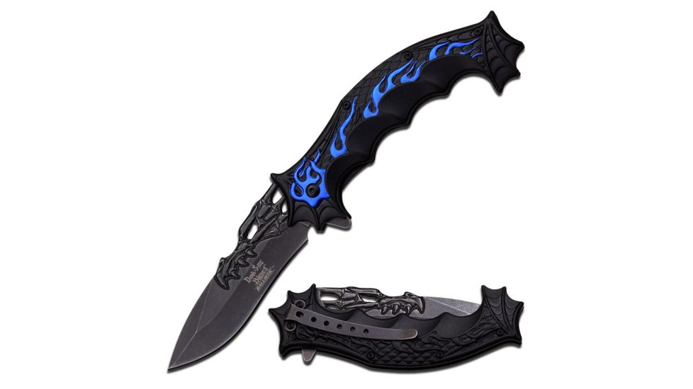 Dark Side Blades Folding Blade, 3.7in, Stainless Steel Blade, Double Anodized Aluminum Handle DS-A025BL