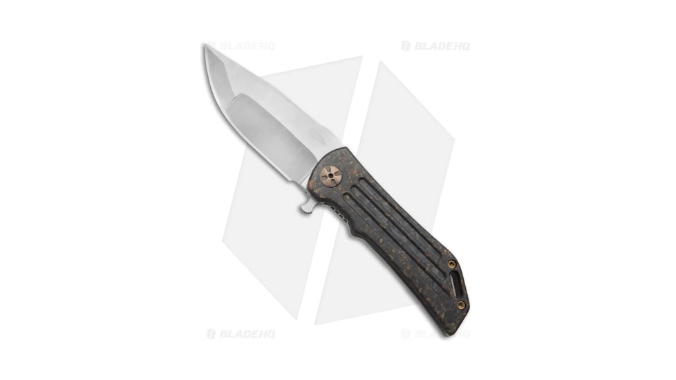 Darrel Ralph Designs DDR Level 2 Dominator Flipper Folding Knife, 3.75in, CPM S35VN, Clip Point Blade, Carbon Fiber, Black/Copper Handle, Black/Copper/Gray, 8.375 inch, BHQ-72092