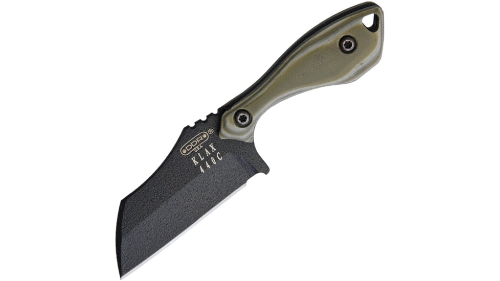 Darrel Ralph DDR Klax Fixed Blade Wharn Knife, 5.25in Overall, 2.63in Black Powder Coated 440C SS Wharncliffe Blade, G10, DDR KLAX WHARNCLIFF