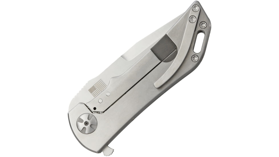 Darrel Ralph Dominator Framelock Knife, 4.25in Closed, 3.25in Satin S35VN SS Drop Point Blade, Satin Titanium Handle, DOM FLAT BOWIE