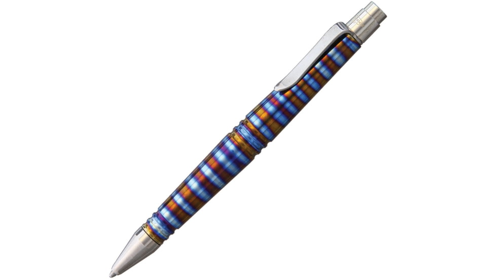 Darrel Ralph DR055 Gents Series Go Pen Flame, Gents Series Go Pen, 4.75in Overall, Flame Anodized Finish Titanium Construction, GPTFSTRIPE-CB