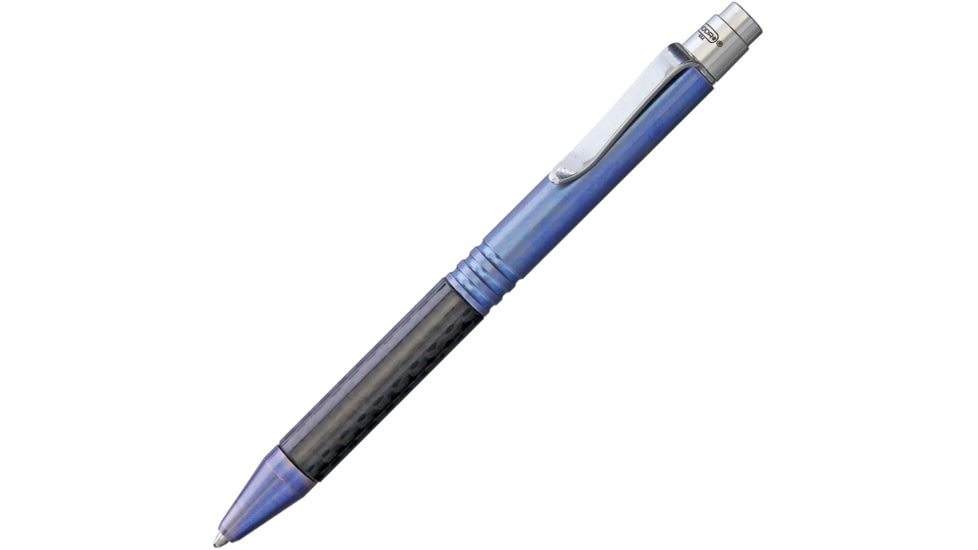 Darrel Ralph Go Pen Tiium Blue Cf, 5in Overall, Pocket Clip, Blue Finish Titanium And Carbon Fiber Handle, PEN CF TI BLUE