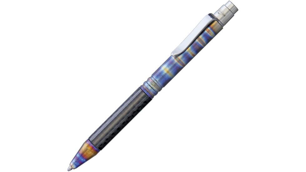 Darrel Ralph Tiium Tactical Pen Flame, Pocket Clip, Flame Anodized Titanium And Carbon Fiber Handle, PEN CT TI FLAME STRIPE
