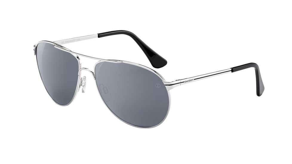 Davidoff 97330 Sunglasses, Rhodium Frame, Grey/Blue W/ Silver Mirror Lens-97330-100