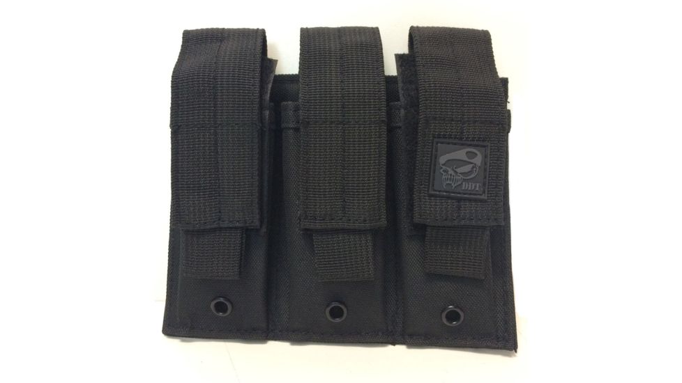 DDT Triple Pistol Molle Pistol Pouch, Black DDT50510