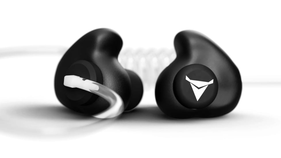 Decibullz Custom Molded Surveillance Earpieces w/Isolation, Black, RTL-RDO-ISO-BLK