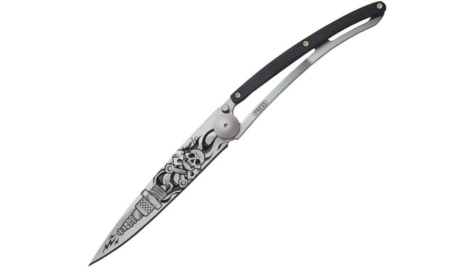 Deejo Biker Granadilla 37g Folding Knife,3.75in,Z40C13 Steel,Granadilla Wood Handle DEE1CB018