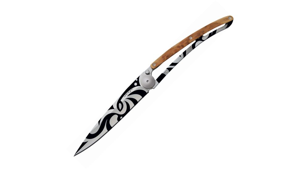 Deejo Maori Juniper 37g Folding Knife,3.75in,Z40C13 Steel,Juniper Wood Handle DEE1CB020