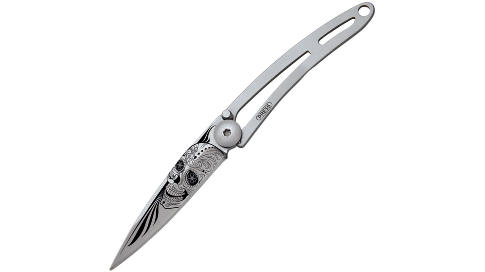 Deejo Naked 15g Linerlock Latino Folding Knife, 2in Satin Z40C13 SS Blade, Satin SS, 7CN021
