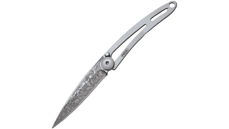 Deejo Naked 15g Linerlock Nouveau Folding Knife, 2in Satin Z40C13 SS Blade, Satin SS, 7CN014