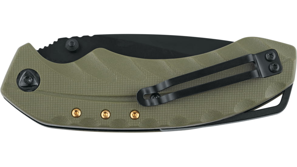 Defcon 5 Foxtrot Tactical Folding Knife, 3.34in, SS 8Cr13MOV, SS PTFE Coated Blade, GFN Handle, Green, D5-K006