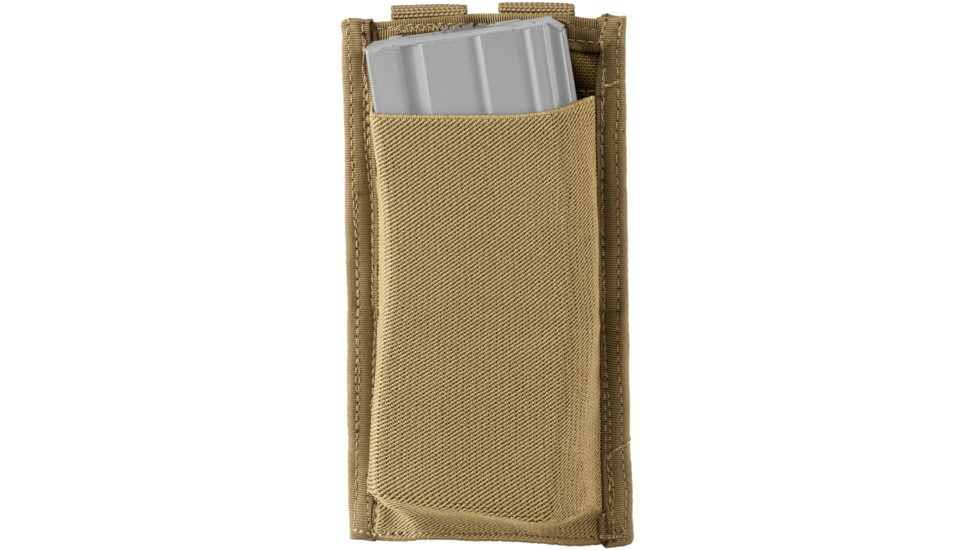 Defcon 5 Low Profile Elastic 5.56 Single Magazine Pouch for Long Weapon, Tan, D5-M4LPSP CT