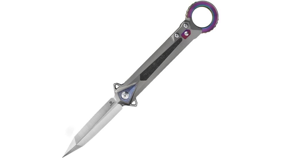 Defcon Archangel Framelock Folding Knife, Gray titanium handle with carbon fiber inlay, TF 9312