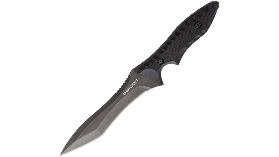 Defcon Hydra Fixed Blade D2 Black Coated, Fixed Blade Knife, 5.75in, D2 Tool Steel, Black, G10 Handle TD001BK