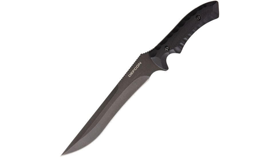 Defcon Hydra Fixed Blade D2 Black Coated, Fixed Blade Knife, 8.25in, D2 Tool Steel, Black, G10 Handle TD003BK