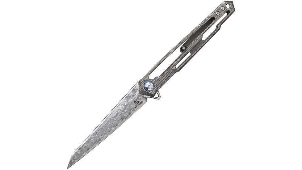 Defcon Peregrine Framelock Folding Knife, Damascus pattern titanium handle, TF 4394