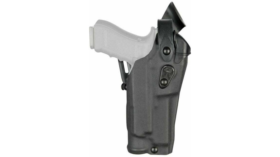 Safariland Model 6360RDS ALS/SLS Mid-Ride Level-III Duty Holster, Glock 34/35, SureFire X300U, Right, STX Plain, Black, 6360RDS-6832-411