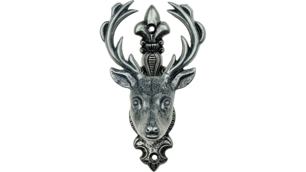 Denix Dear Head Hanger Gray, Set Of Two, Silver Finish, Metal Construction, 22-1