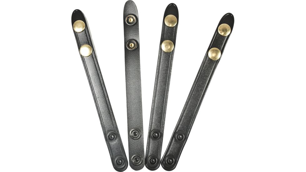 DeSantis Black - Plain - Synlfex Belt Keepers (Set of 4) - Brass Snaps U65BJG1Z2