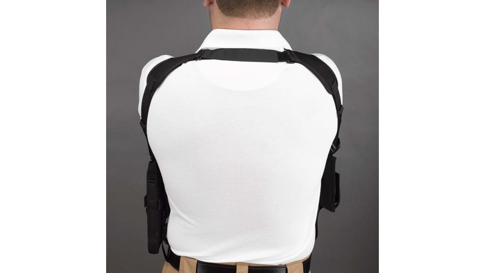 DeSantis Dragonfly Vest Style Vertical Shoulder Holster, Fits Most Large Autos, Ambidextrous, Nylon, Black, V84BJLAG0