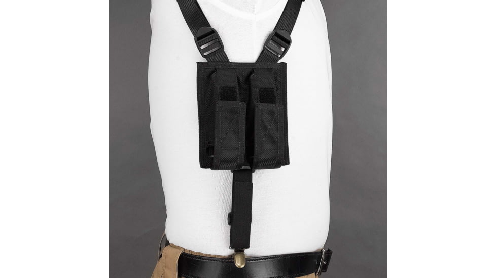DeSantis Dragonfly Vest Style Vertical Shoulder Holster, Fits Most Large Autos, Ambidextrous, Nylon, Black, V84BJLAG0