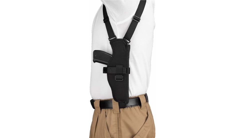 DeSantis Dragonfly Vest Style Vertical Shoulder Holster, Fits Most Large Autos, Ambidextrous, Nylon, Black, V84BJLAG0