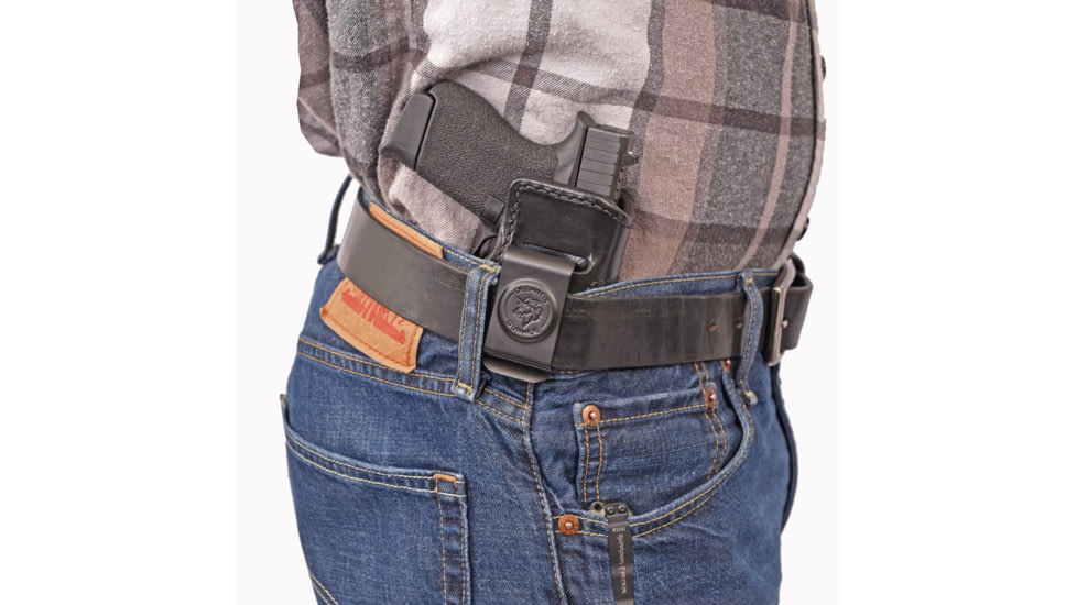 DeSantis Inside Heat IWB Saddle Leather Holsters, H&amp;K CC9 With Or Without Red Dot Sight, Left, Black, 127BB7ZZ0