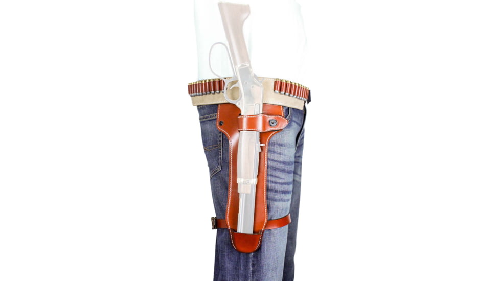 DeSantis Mares Drop Leg Leather Holsters, Henry, Rossi, Winchester Randall or Chiappa Mares Leg rifles .22/.22 Magnum, Ambidextrous, Plain, Tan, 181TJ01Z0