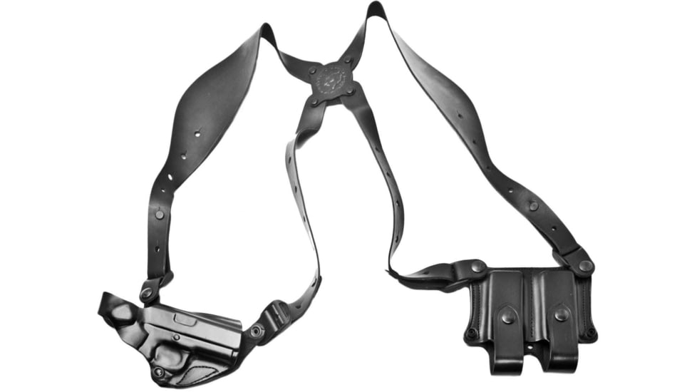 DeSantis New York Undercover Rig Shoulder Leather Holsters, S&amp;W Governor, Right Hand, Plain, Black, 11DBAV1P0