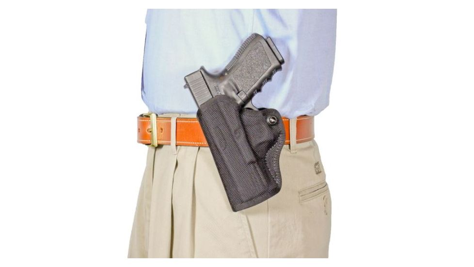 DeSantis Nylon Mini Scabbard Belt Holster for Glock 26, Black, Left Hand M67BBE1Z0