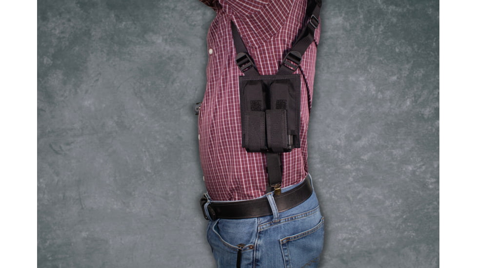 DeSantis Patriot Grd Shoulder Rig Leather Shoulder Holster, Ambidextrous Hand, Black, M99BJ1LJ0