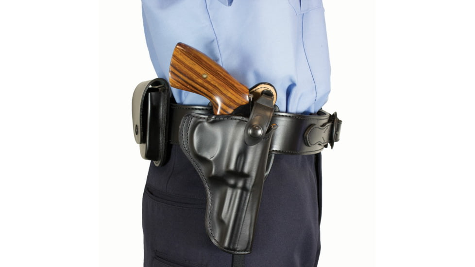 DeSantis Safety Star Leather OWB Holster, S&amp;W L 4in, Right Hand, Lined, Black, 015PC34Z0