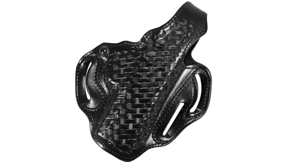DeSantis Thumb Break Scabbard Holster - Right Hand, Black, Lined, Basketweave, 3 Slot 001BG31Z0 FITS FN HERSTAL FNP-45 4 1/2in.