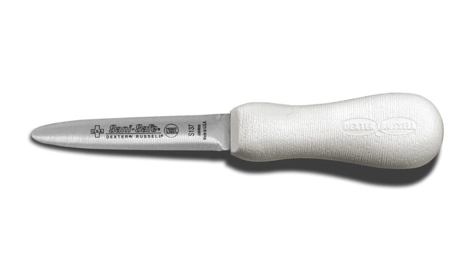 Dexter Outdoors Sani-Safe 4in Dexsteel Blade Galveston pattern Oyster Knife, White Handle, S137PCP
