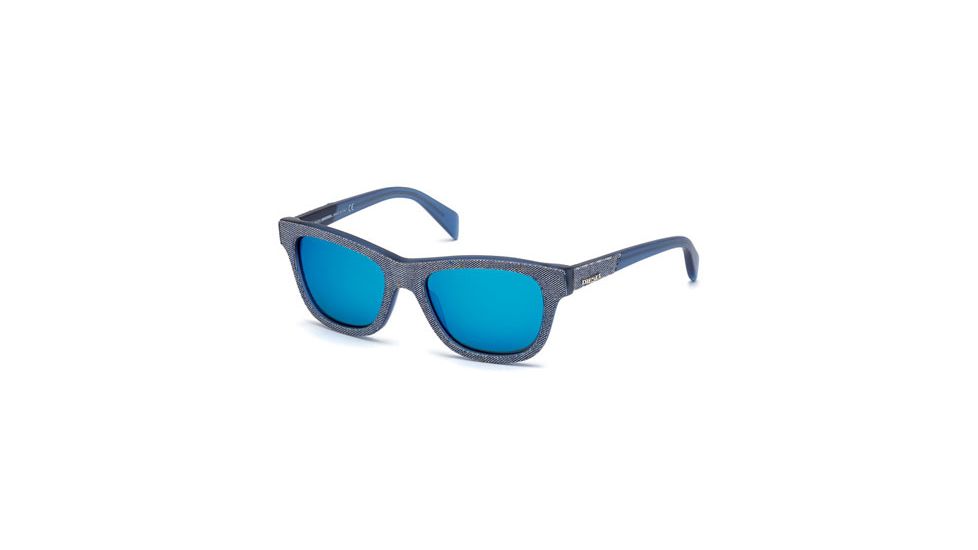 Diesel DL0111 Sunglasses - Blue Frame Color, Blue Mirror Lens Color