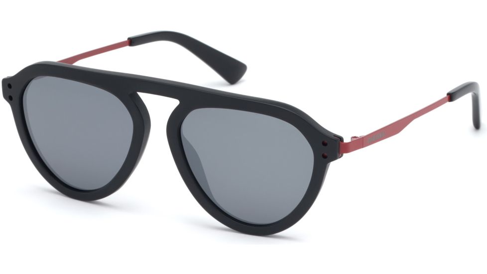Diesel DL0277 Sunglasses - Matte Black Frame Color, Smoke Mirror Lens Color