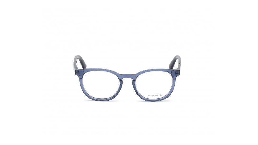 Diesel DL5295 Prescription Eyeglasses - Shiny Blue Frame, Shiny Blue Lenses, 49 mm Lens Diameter DL529549090