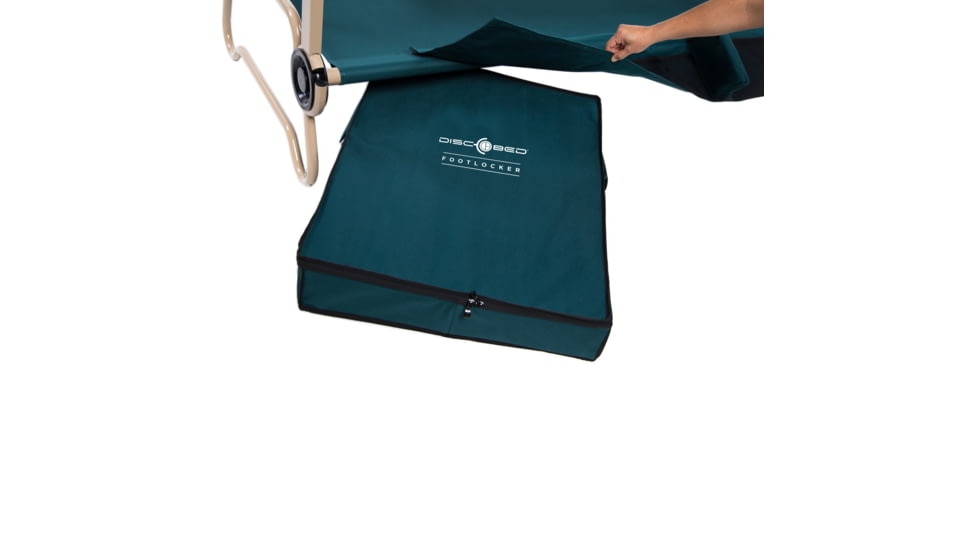 Disc-O-Bed Angled Expandable Under Bunk FootLocker, 29in L x 24in W x 8.5-5.5in H, Green, 19812/GRN