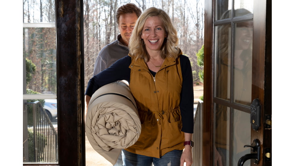 Disc-O-Bed Duvalay with Luxury Memory Foam Sleeping Bag &amp; Duvet, Adults, Cappuccino, Large, 50014